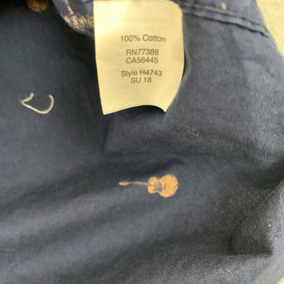 J. Crew Button Shirt Mens Size Medium Hawaii Girl Guitar Short Sleeve Blue - Picture 11 of 16